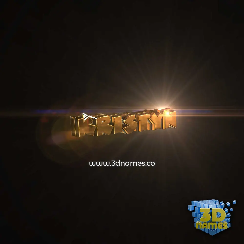 kristyn in Golden Sparkle style - 3D name wallpaper