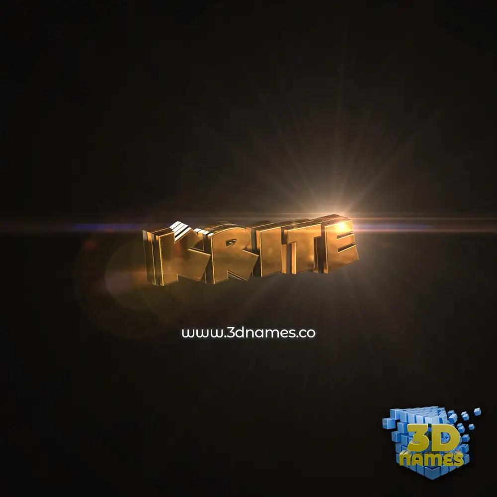 krite in Golden Sparkle style - 3D name wallpaper