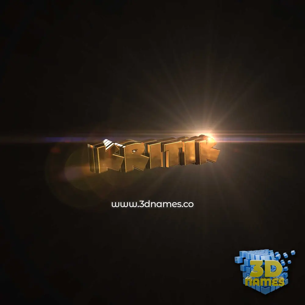kritik in Golden Sparkle style - 3D name wallpaper