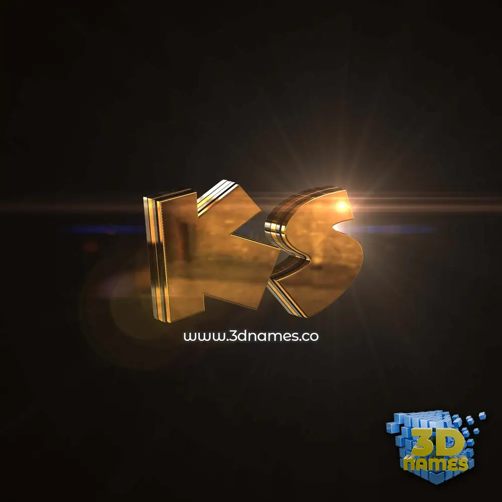ks in Golden Sparkle style - 3D name wallpaper