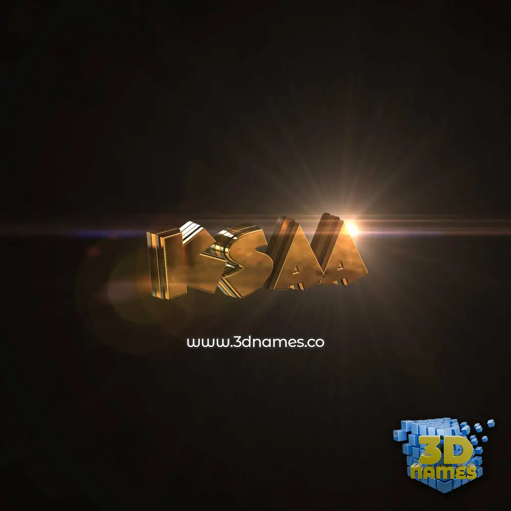 ksaa in Golden Sparkle style - 3D name wallpaper