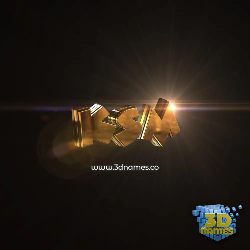 ksm in Golden Sparkle style - 3D name wallpaper
