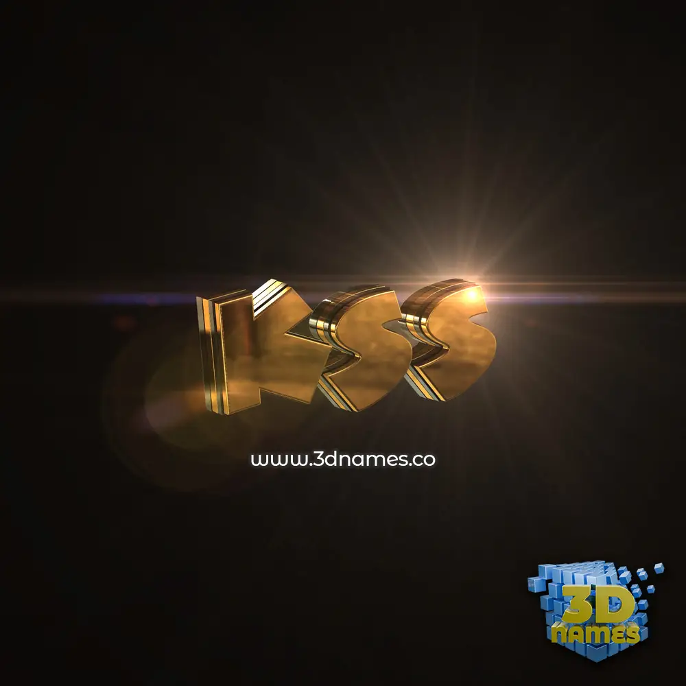 kss in Golden Sparkle style - 3D name wallpaper