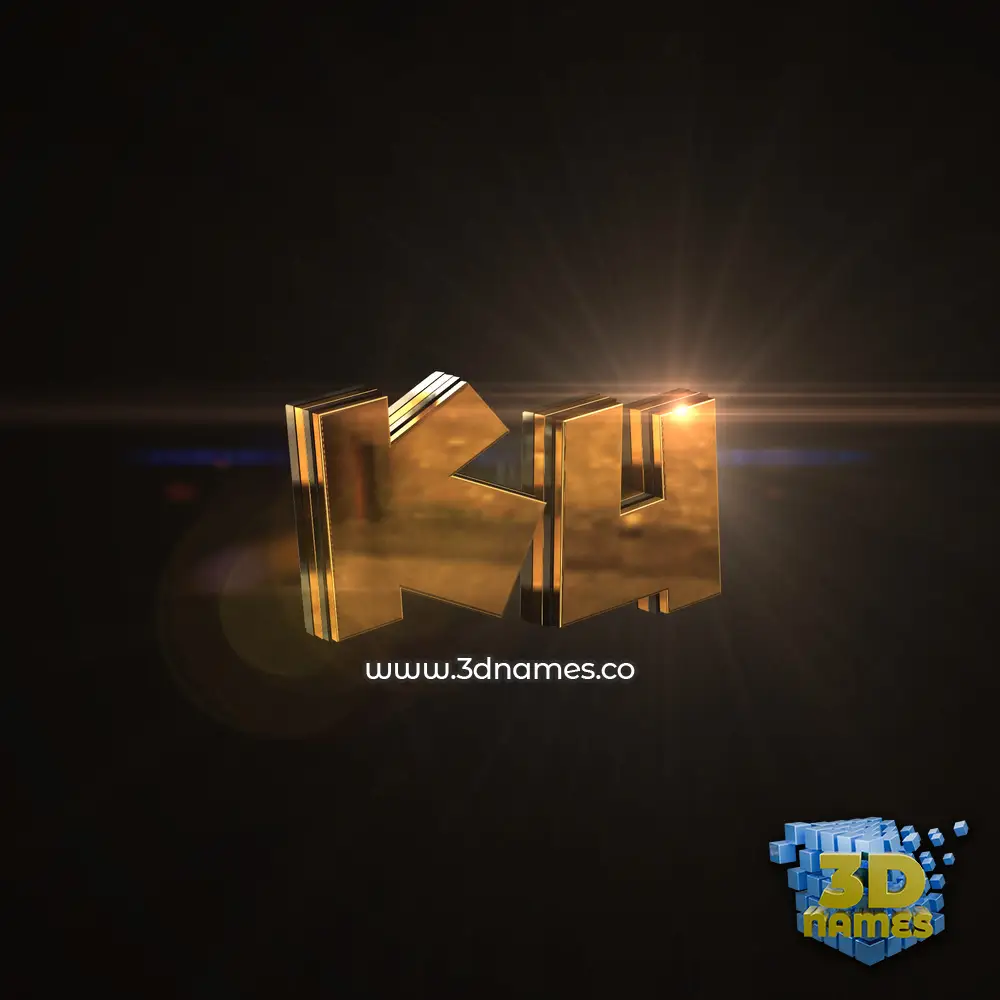 ku in Golden Sparkle style - 3D name wallpaper