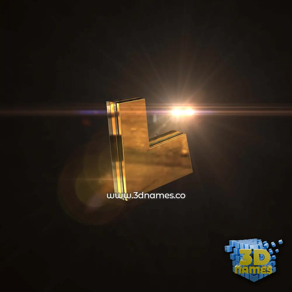 l in Golden Sparkle style - 3D name wallpaper
