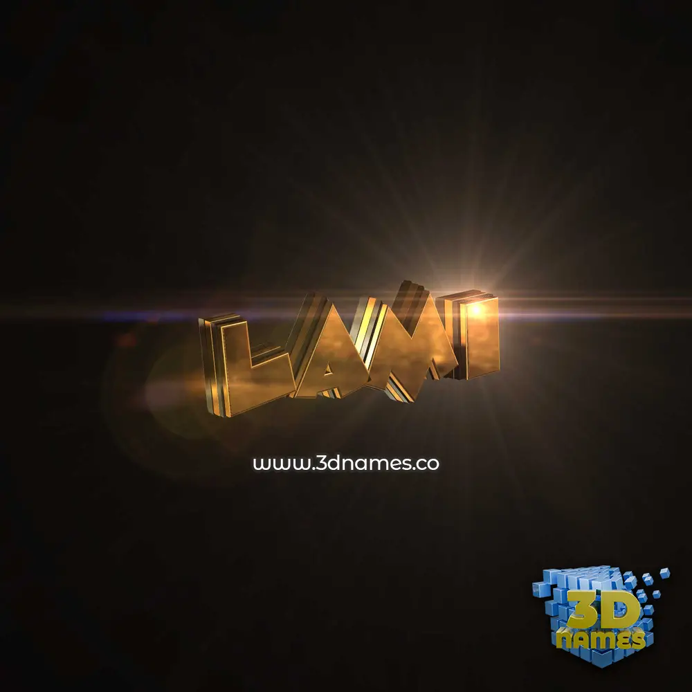 lami in Golden Sparkle style - 3D name wallpaper