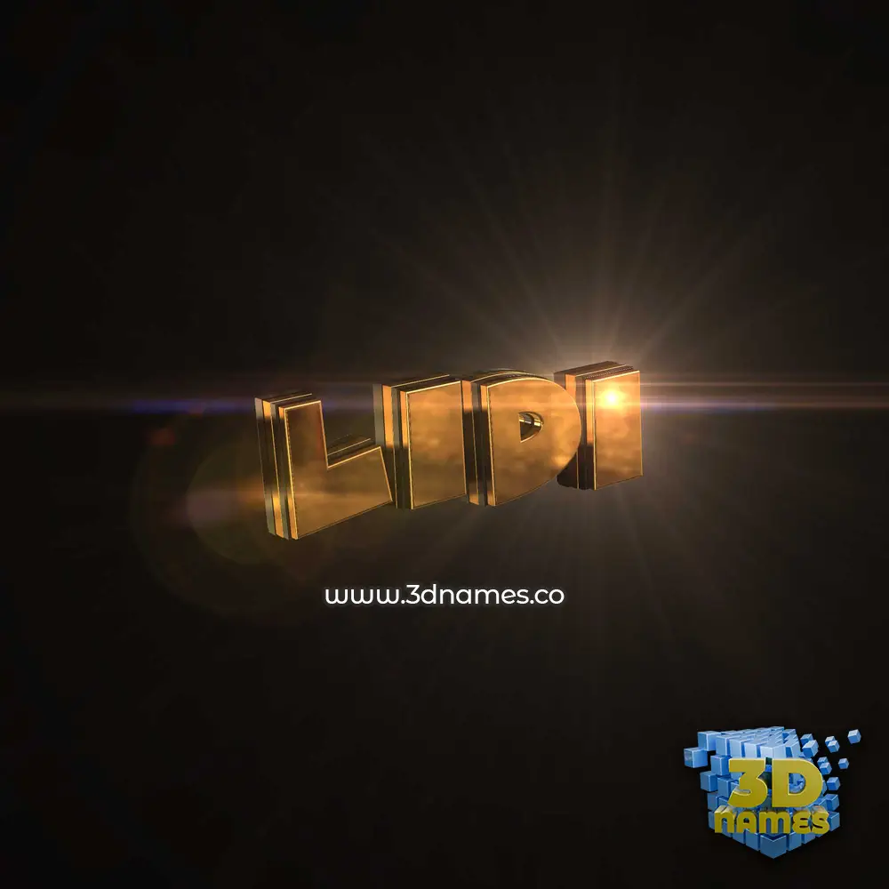 lidi in Golden Sparkle style - 3D name wallpaper