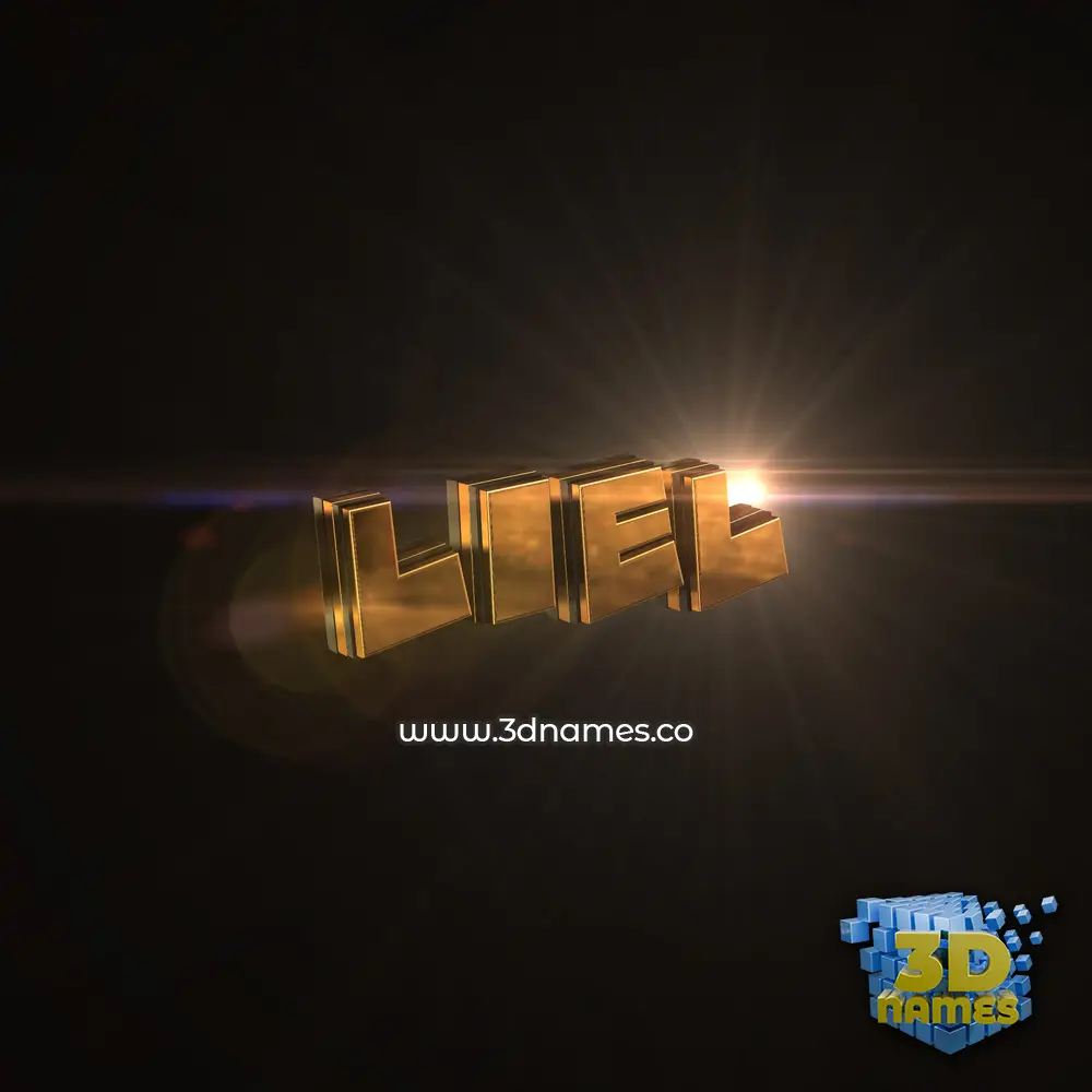 liel in Golden Sparkle style - 3D name wallpaper
