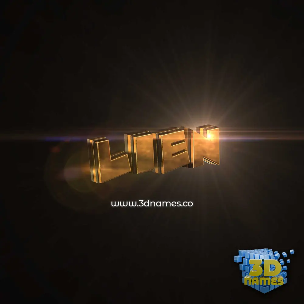 lien in Golden Sparkle style - 3D name wallpaper