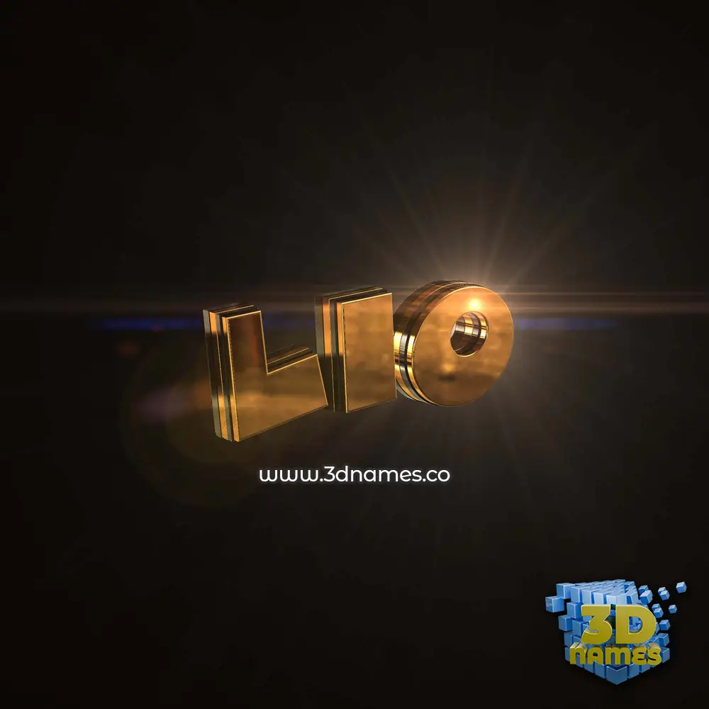 lio in Golden Sparkle style - 3D name wallpaper