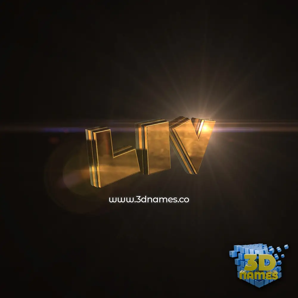 liv in Golden Sparkle style - 3D name wallpaper