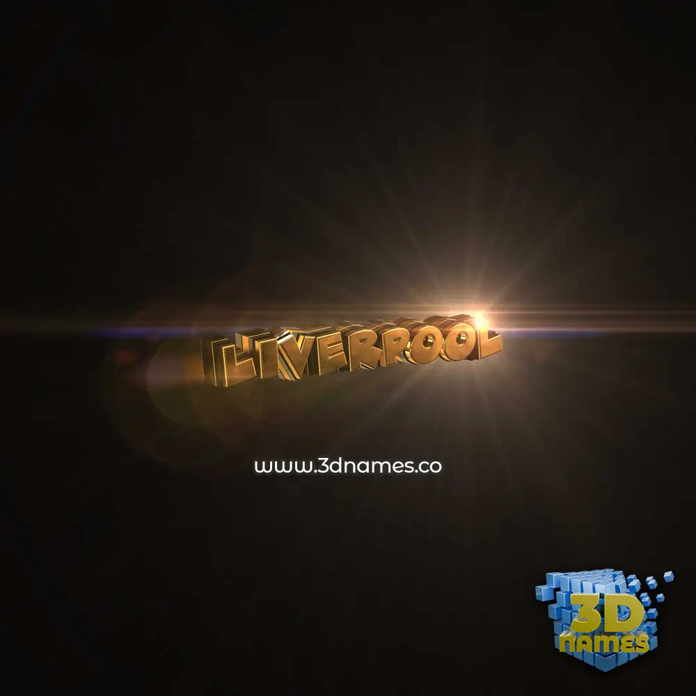 liverpool in Golden Sparkle style - 3D name wallpaper
