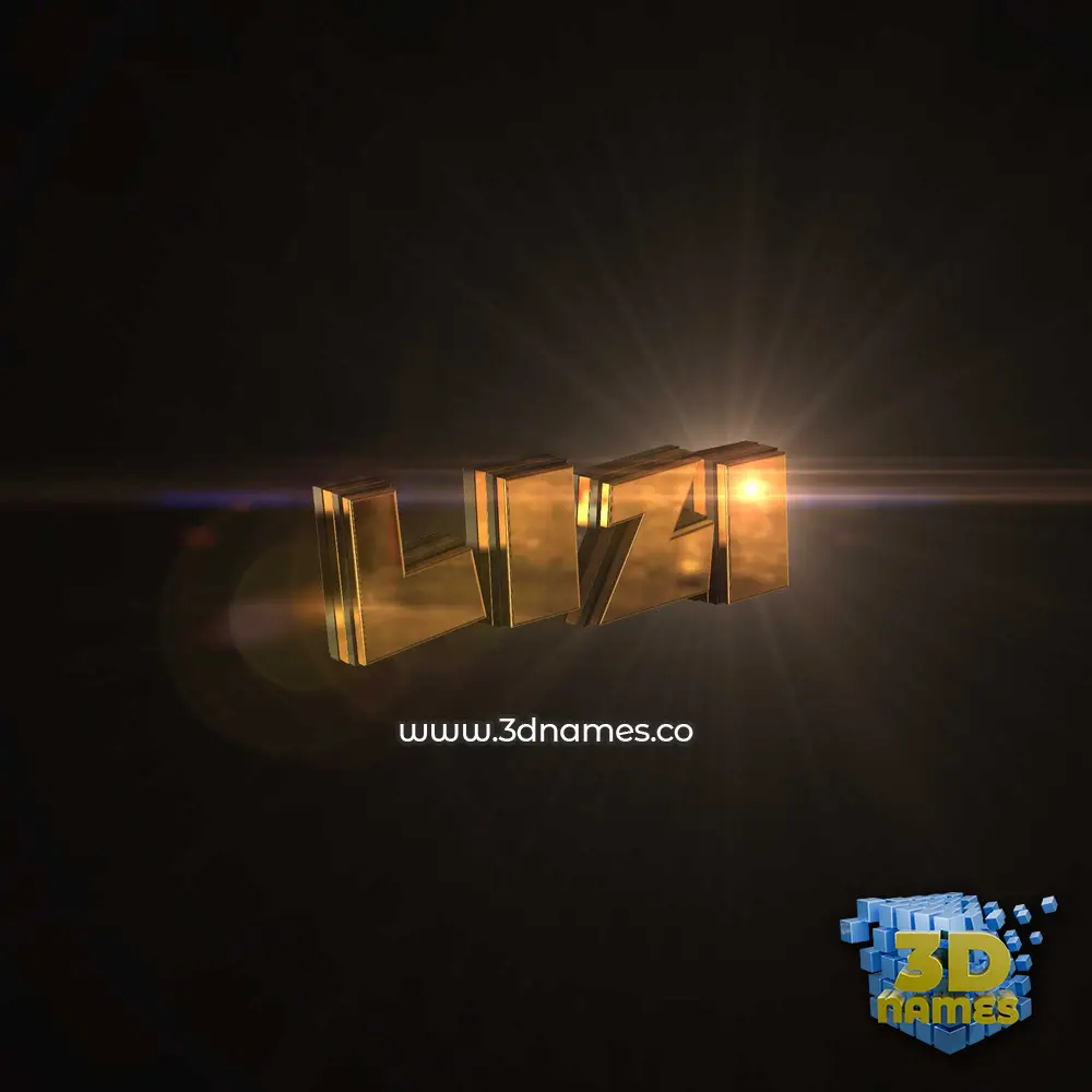 lizi in Golden Sparkle style - 3D name wallpaper