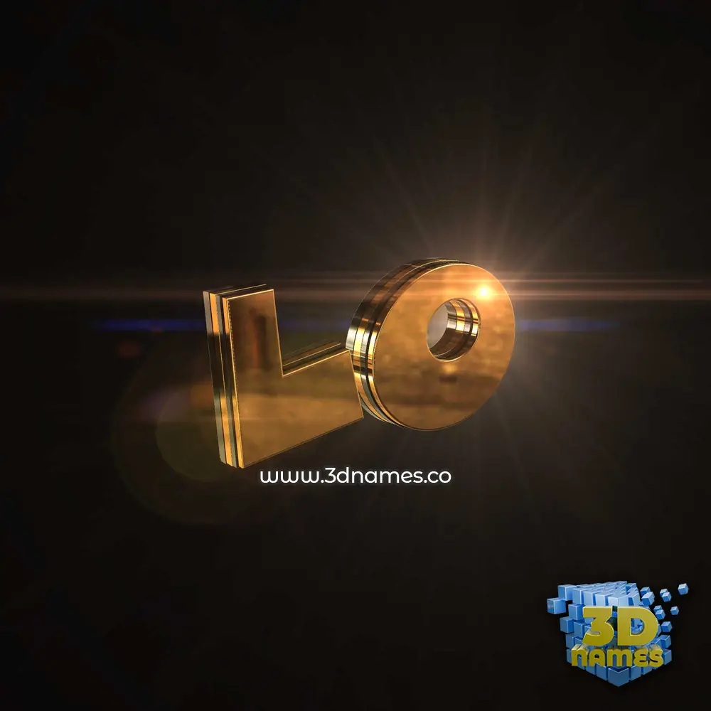 lo in Golden Sparkle style - 3D name wallpaper