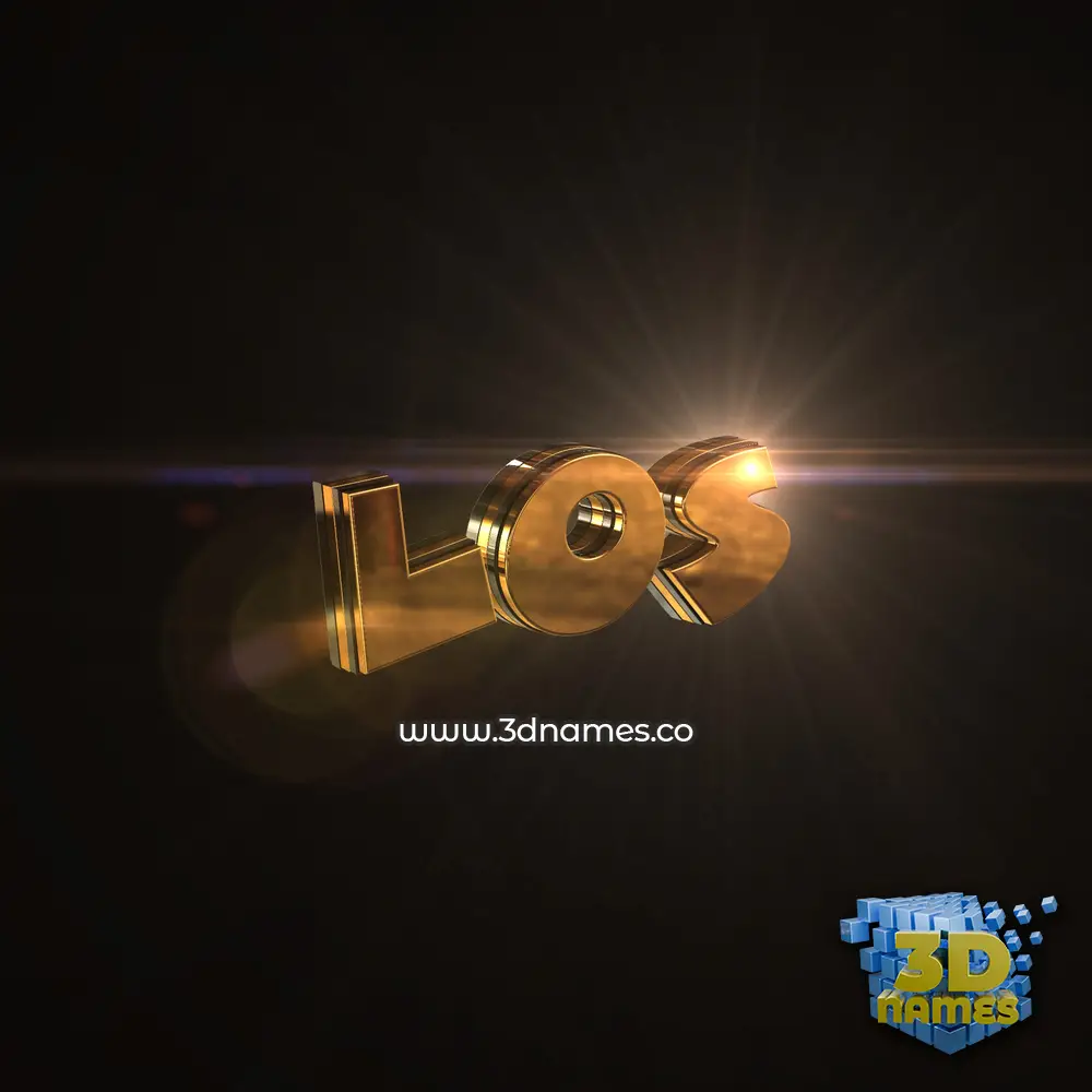 los in Golden Sparkle style - 3D name wallpaper