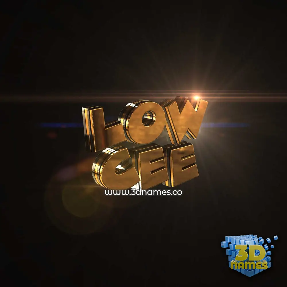 low cee in Golden Sparkle style - 3D name wallpaper