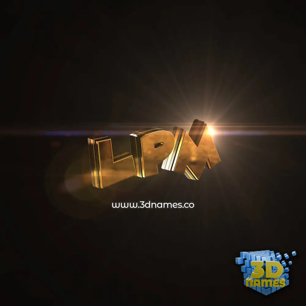lpm in Golden Sparkle style - 3D name wallpaper