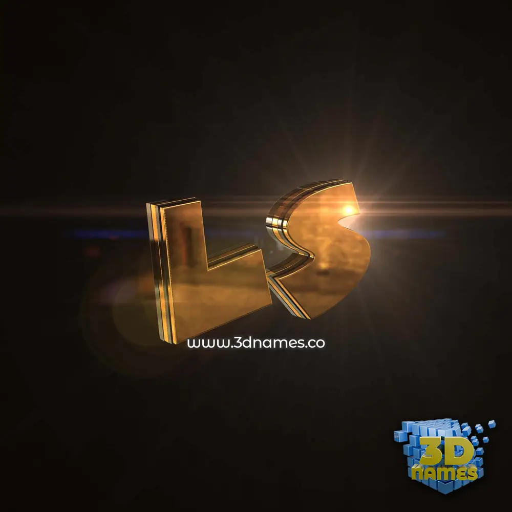 ls in Golden Sparkle style - 3D name wallpaper