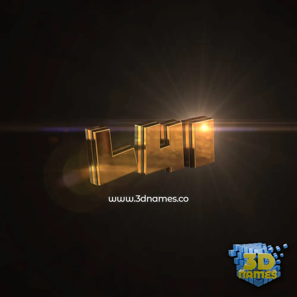 lui in Golden Sparkle style - 3D name wallpaper