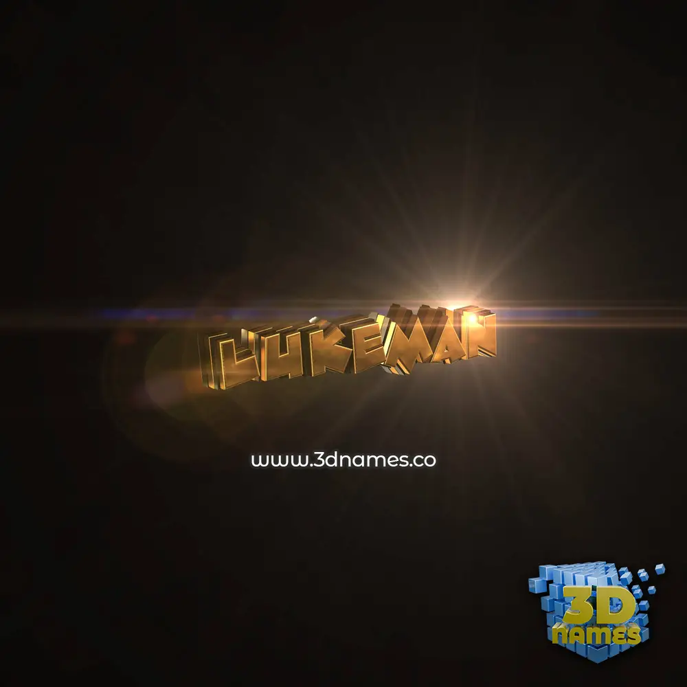 lukeman in Golden Sparkle style - 3D name wallpaper