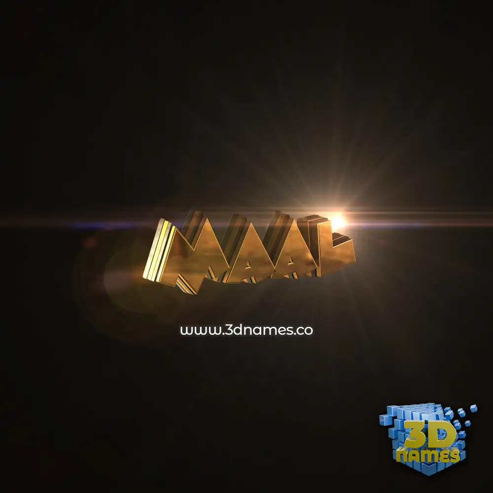 maal in Golden Sparkle style - 3D name wallpaper