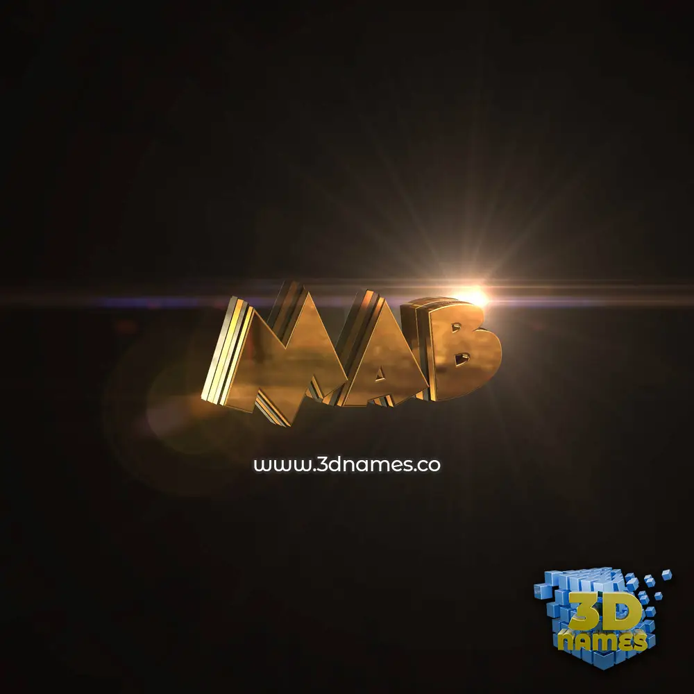 mab in Golden Sparkle style - 3D name wallpaper