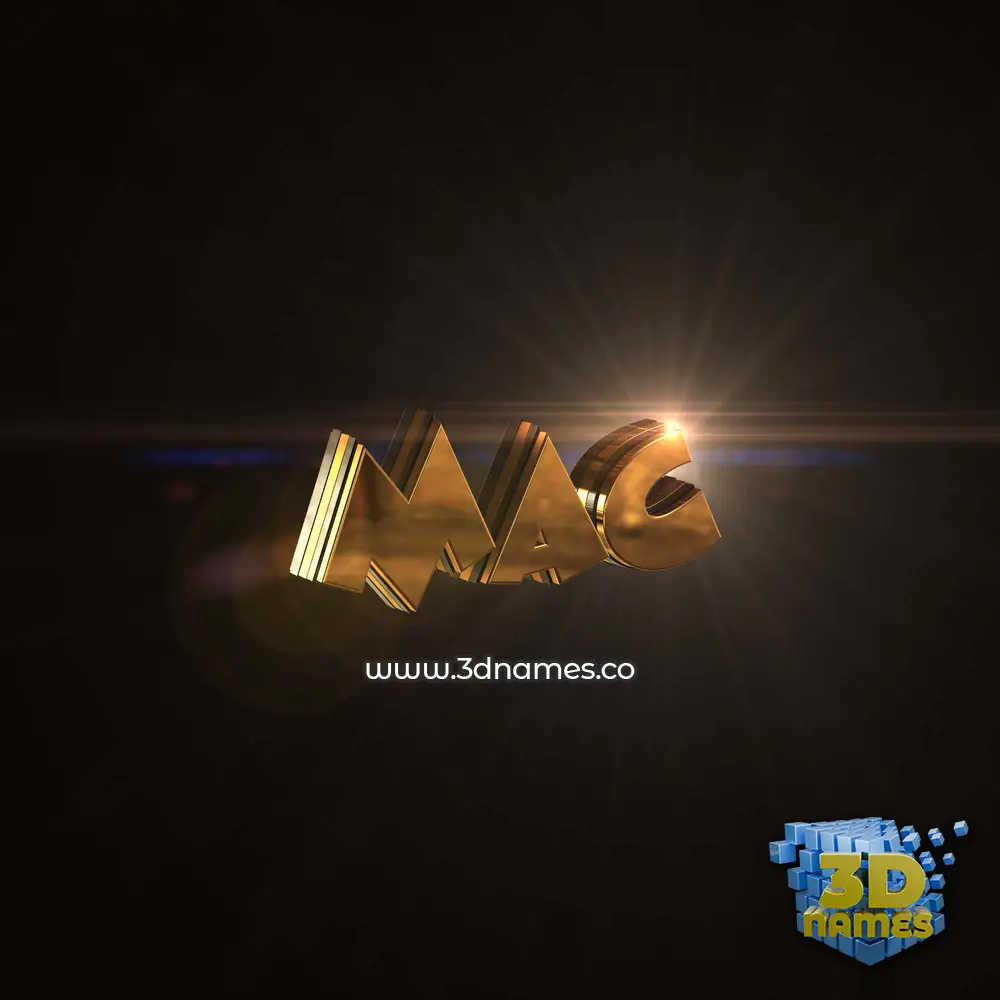 mac in Golden Sparkle style - 3D name wallpaper