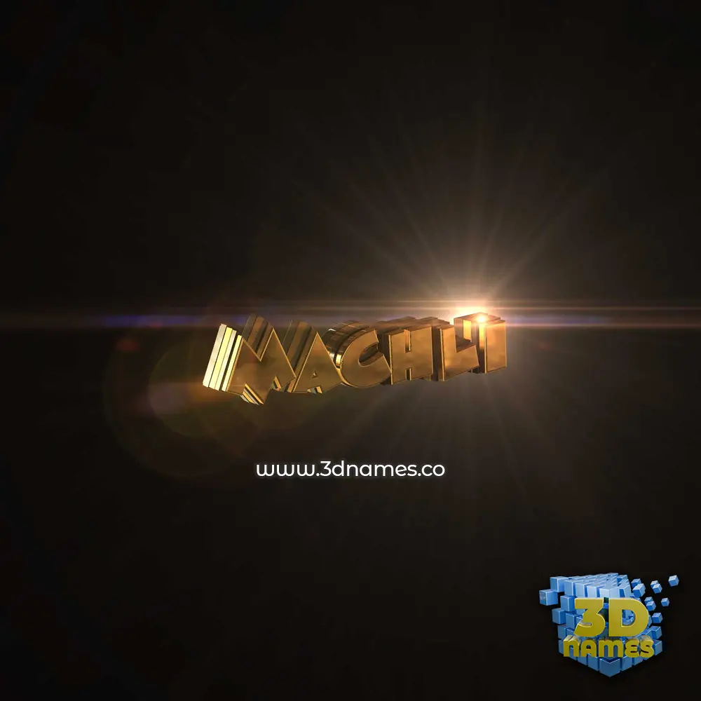 machli in Golden Sparkle style - 3D name wallpaper