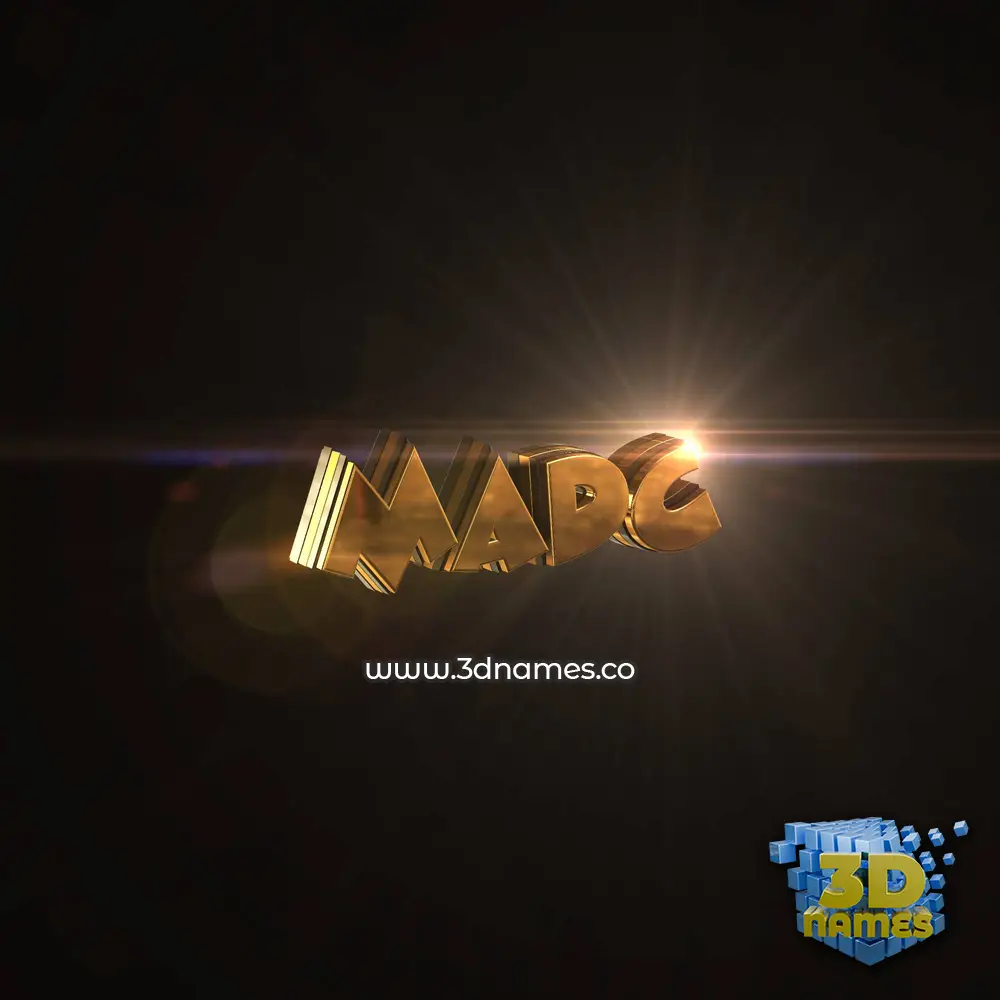 madc in Golden Sparkle style - 3D name wallpaper