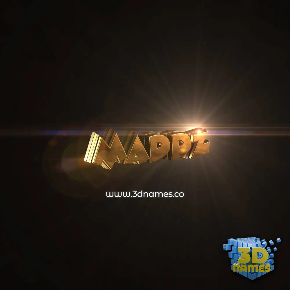 maddz in Golden Sparkle style - 3D name wallpaper