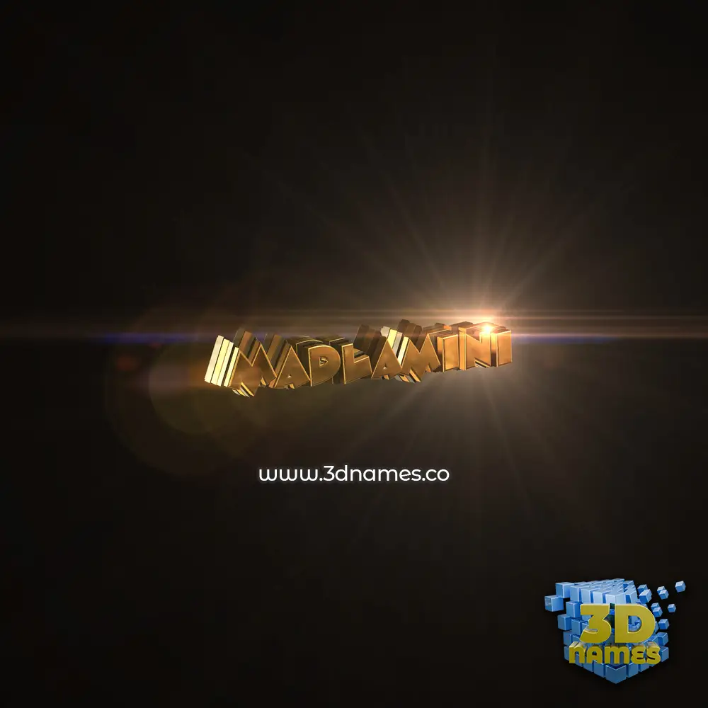 madlamini in Golden Sparkle style - 3D name wallpaper