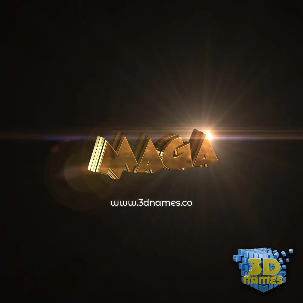 maga in Golden Sparkle style - 3D name wallpaper