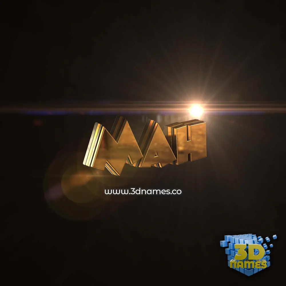 mah in Golden Sparkle style - 3D name wallpaper