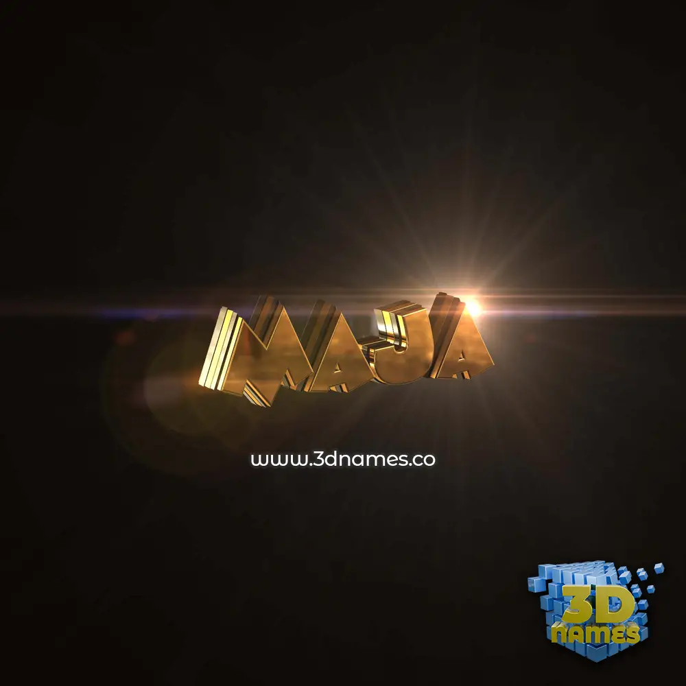 maja in Golden Sparkle style - 3D name wallpaper