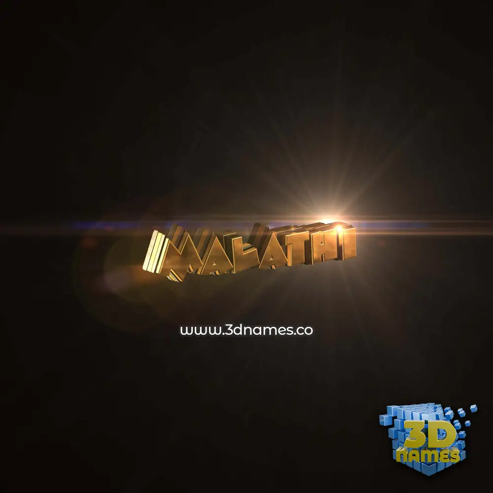 malathi in Golden Sparkle style - 3D name wallpaper