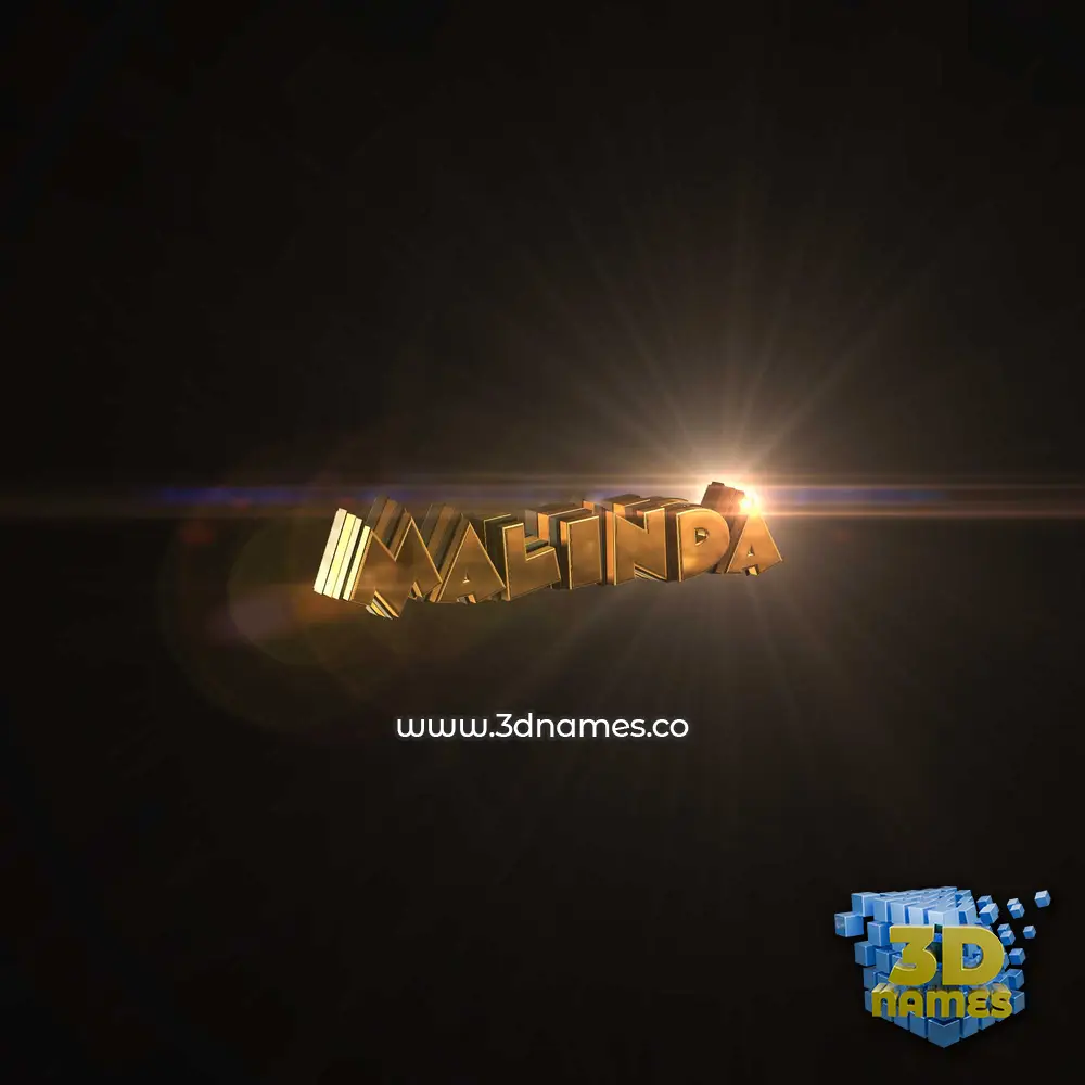 malinda in Golden Sparkle style - 3D name wallpaper