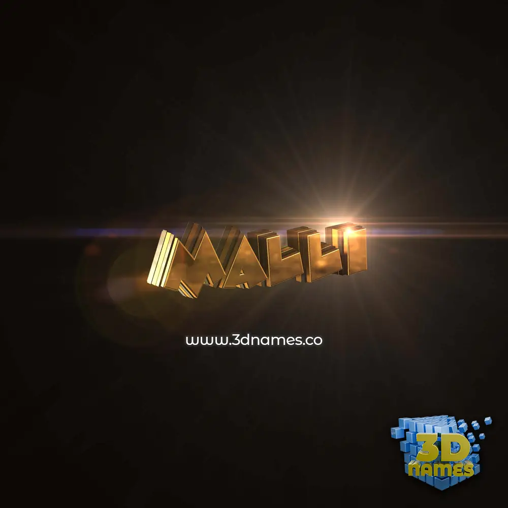 malli in Golden Sparkle style - 3D name wallpaper