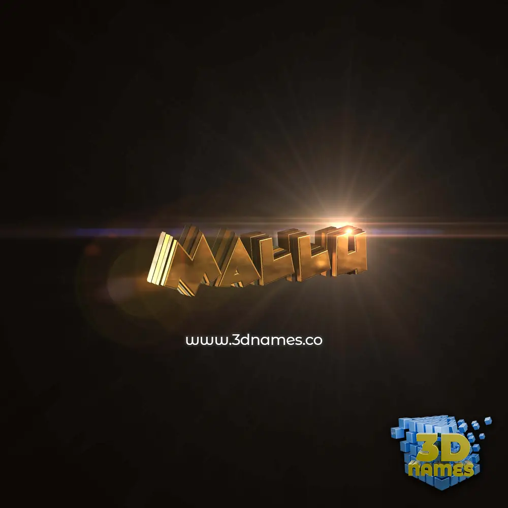 mallu in Golden Sparkle style - 3D name wallpaper