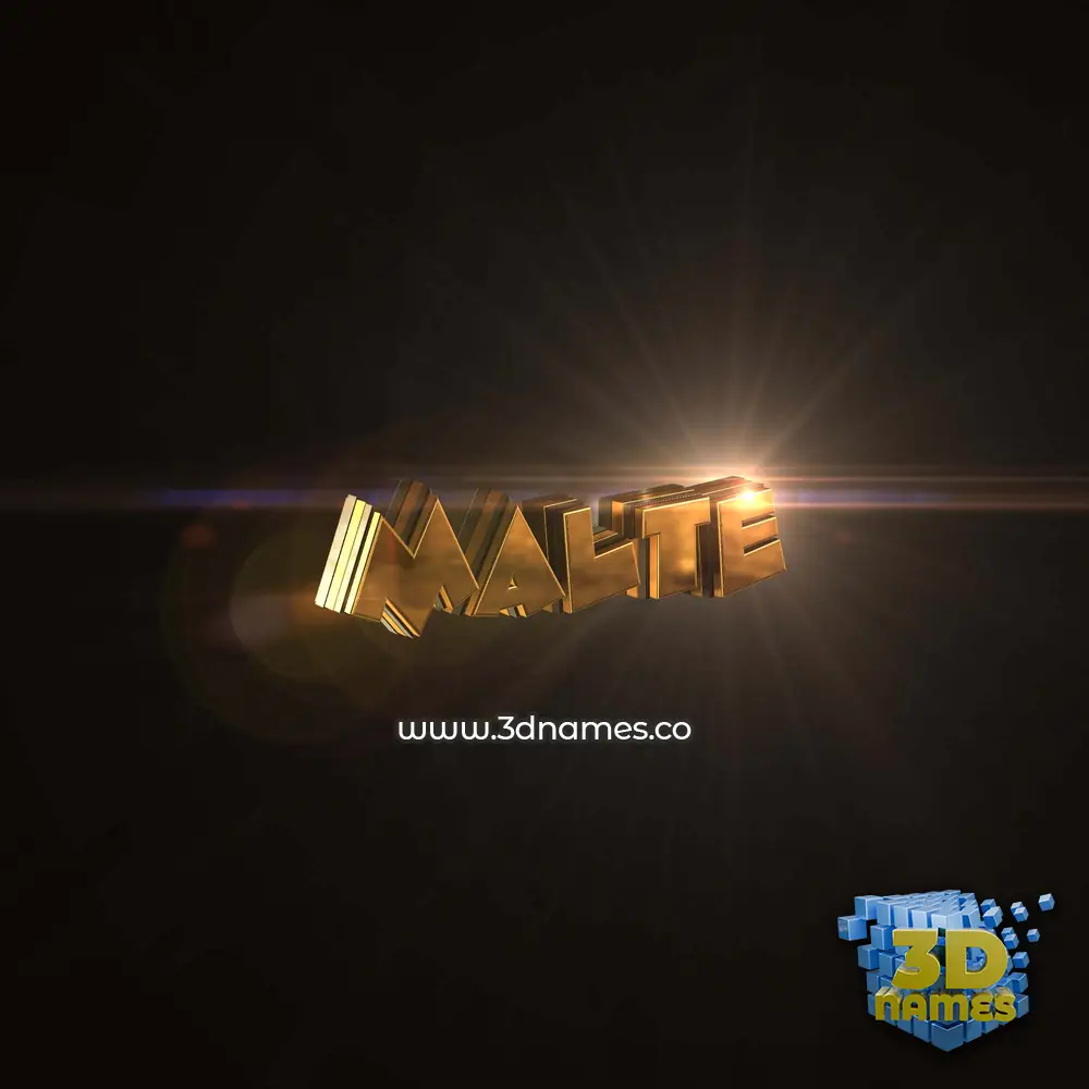 malte in Golden Sparkle style - 3D name wallpaper