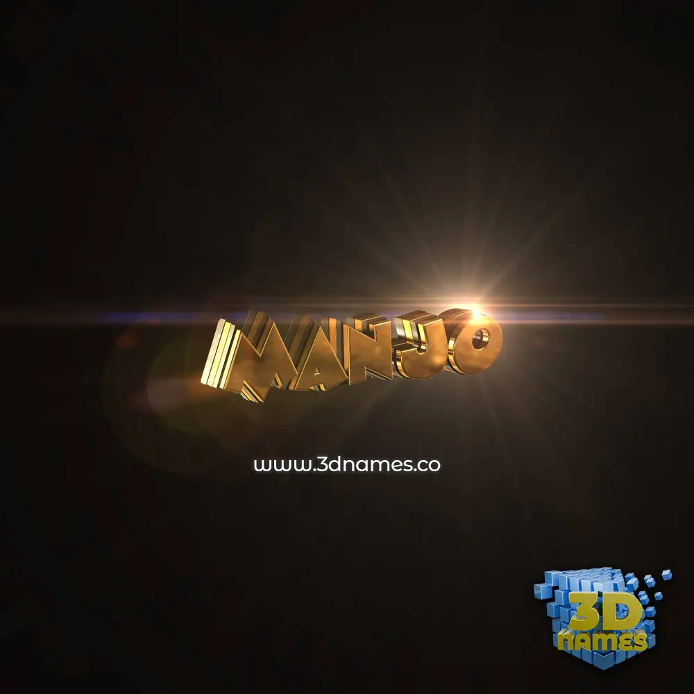 manjo in Golden Sparkle style - 3D name wallpaper