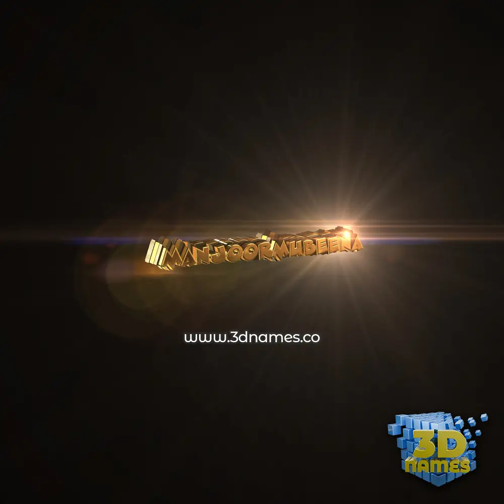 manjoormubeena in Golden Sparkle style - 3D name wallpaper