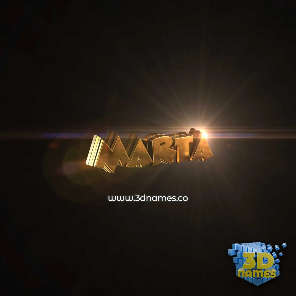 marta in Golden Sparkle style - 3D name wallpaper