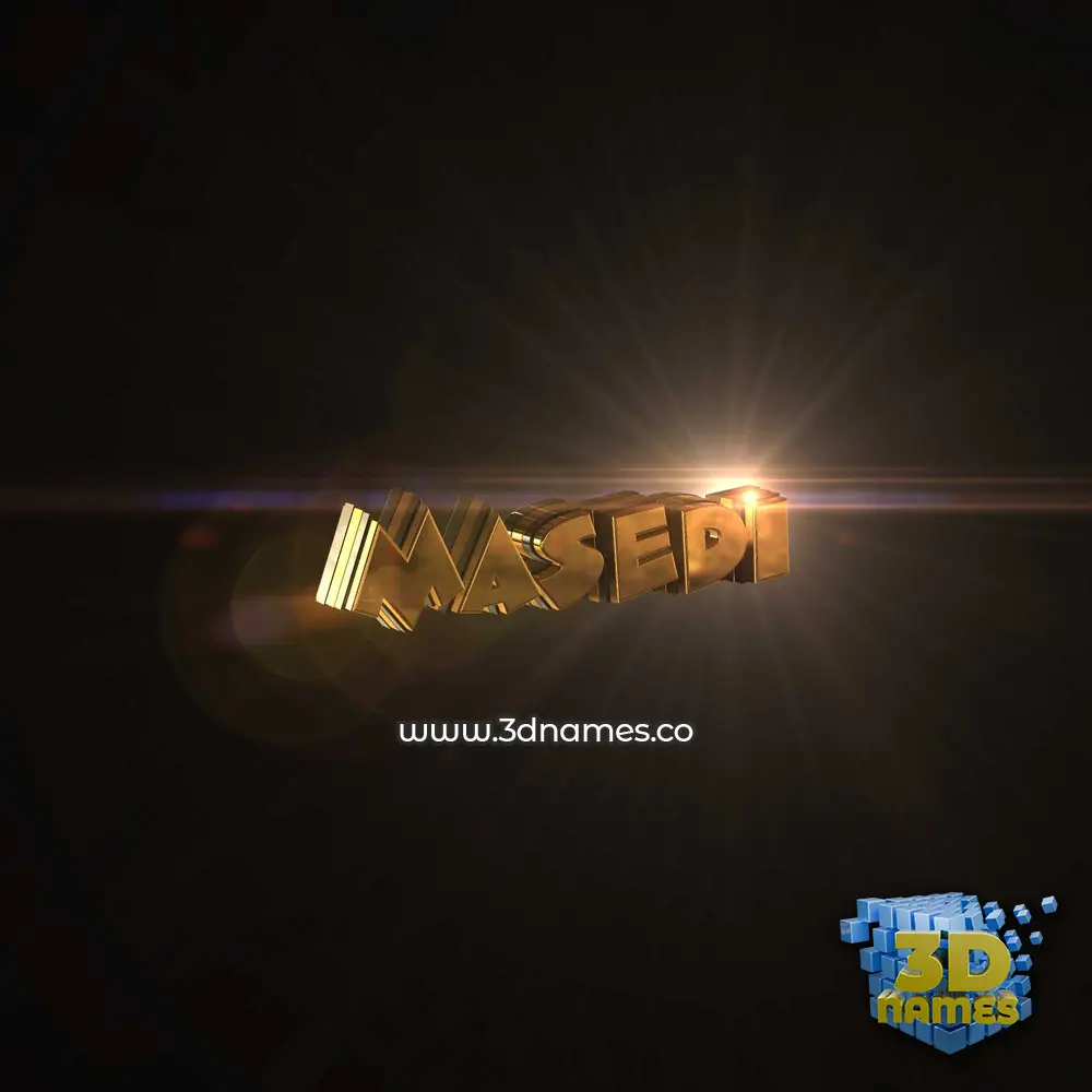 masedi in Golden Sparkle style - 3D name wallpaper