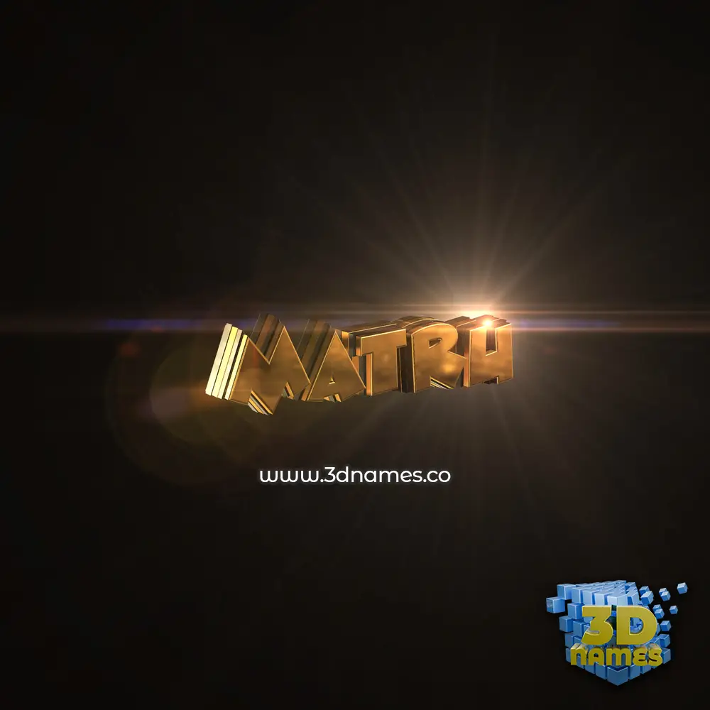 matru in Golden Sparkle style - 3D name wallpaper