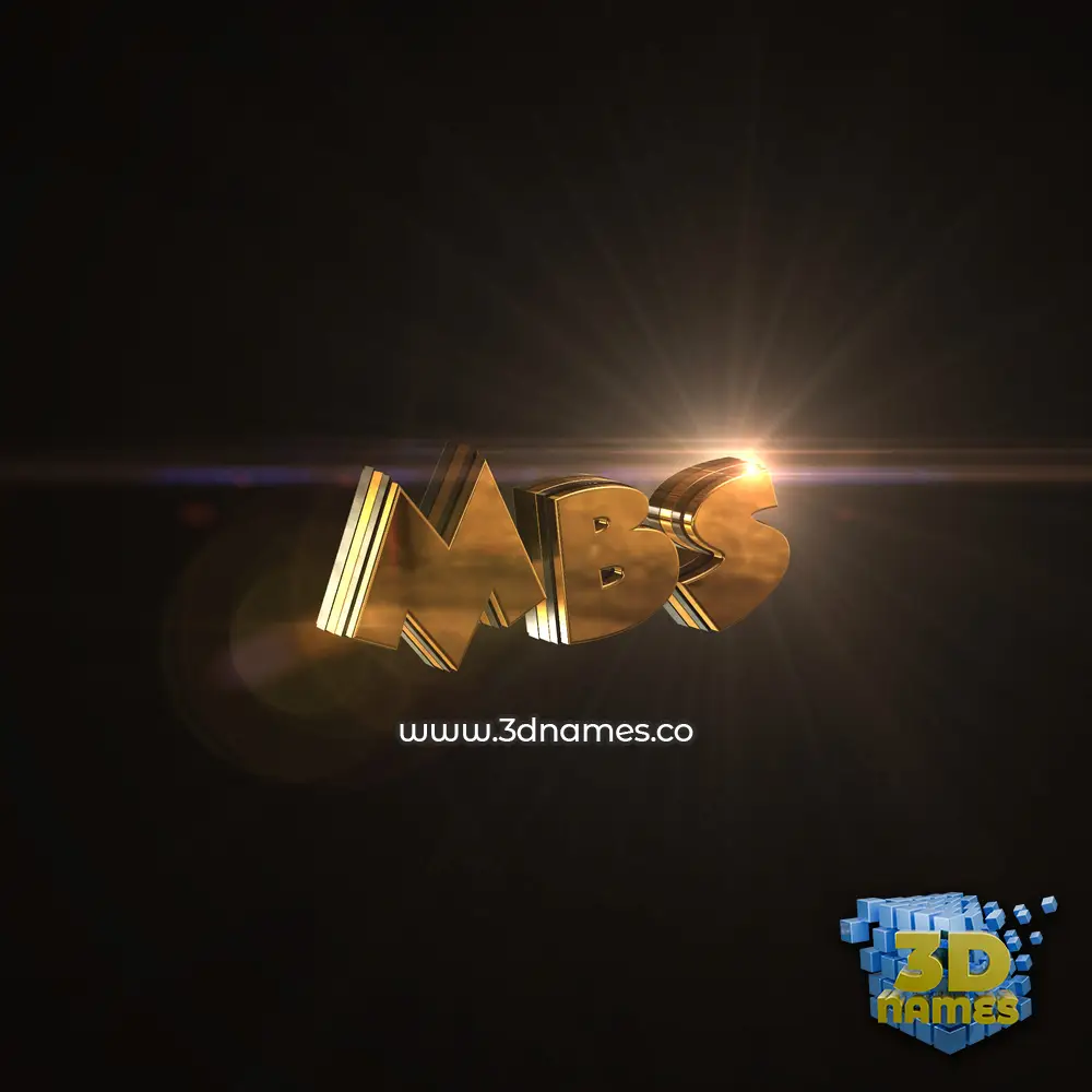 mbs in Golden Sparkle style - 3D name wallpaper