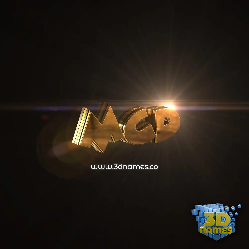 mcd in Golden Sparkle style - 3D name wallpaper