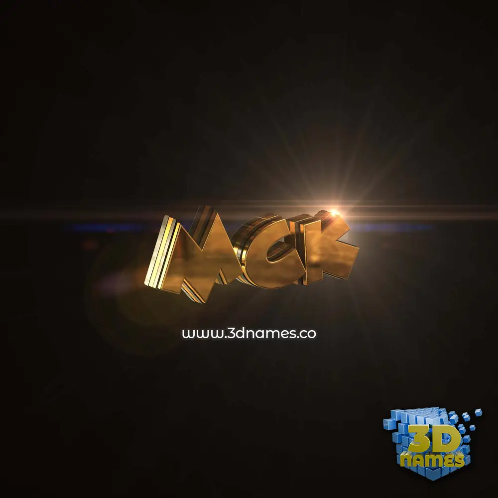 mck in Golden Sparkle style - 3D name wallpaper