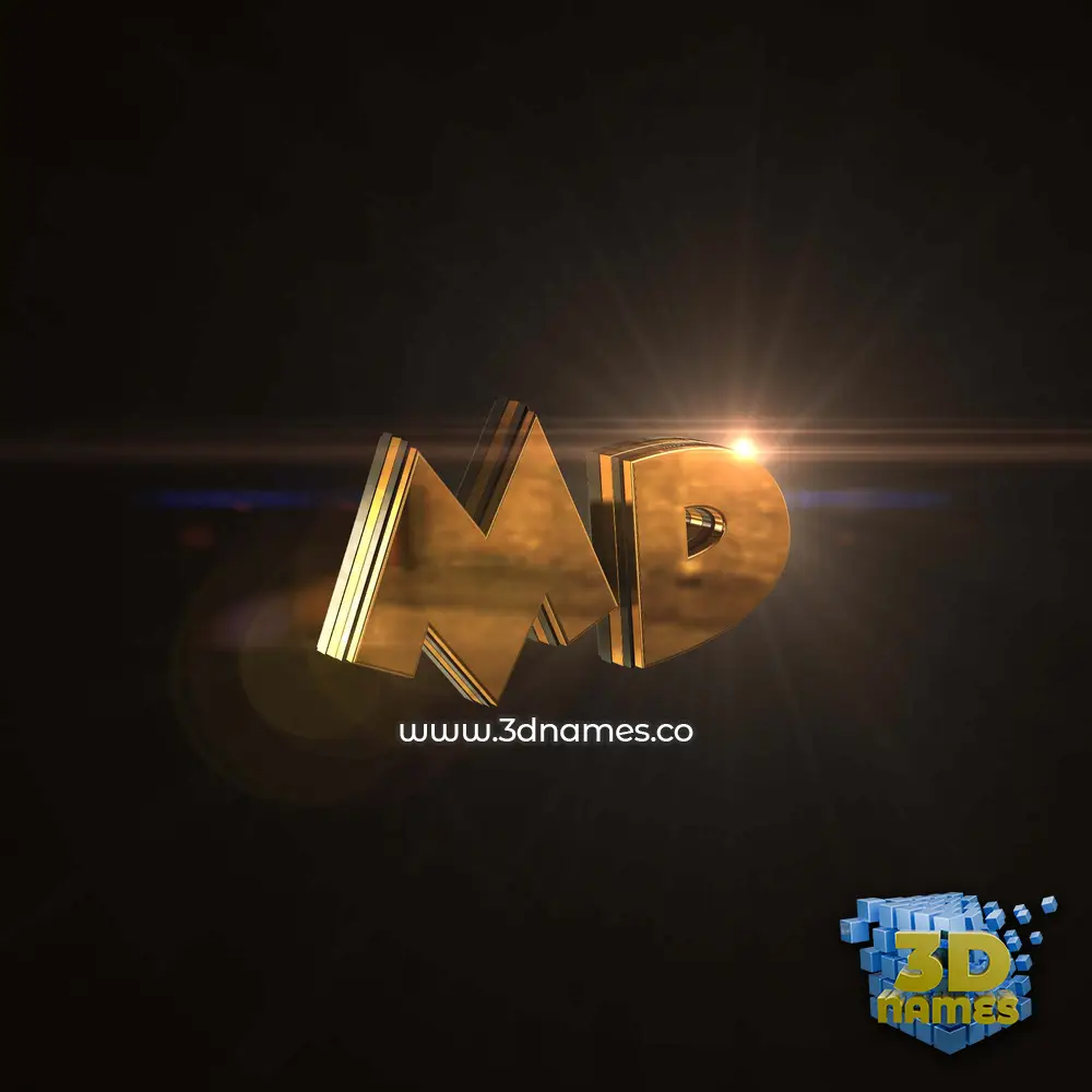 md in Golden Sparkle style - 3D name wallpaper