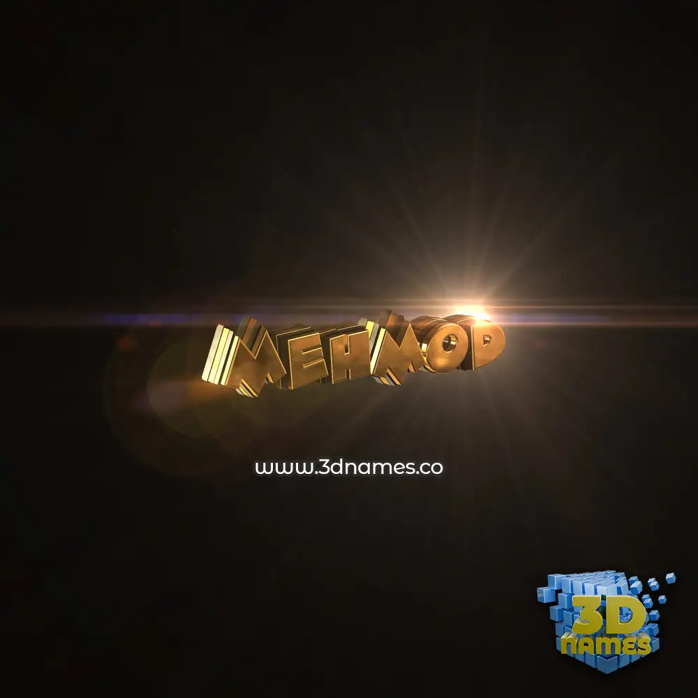 mehmod in Golden Sparkle style - 3D name wallpaper