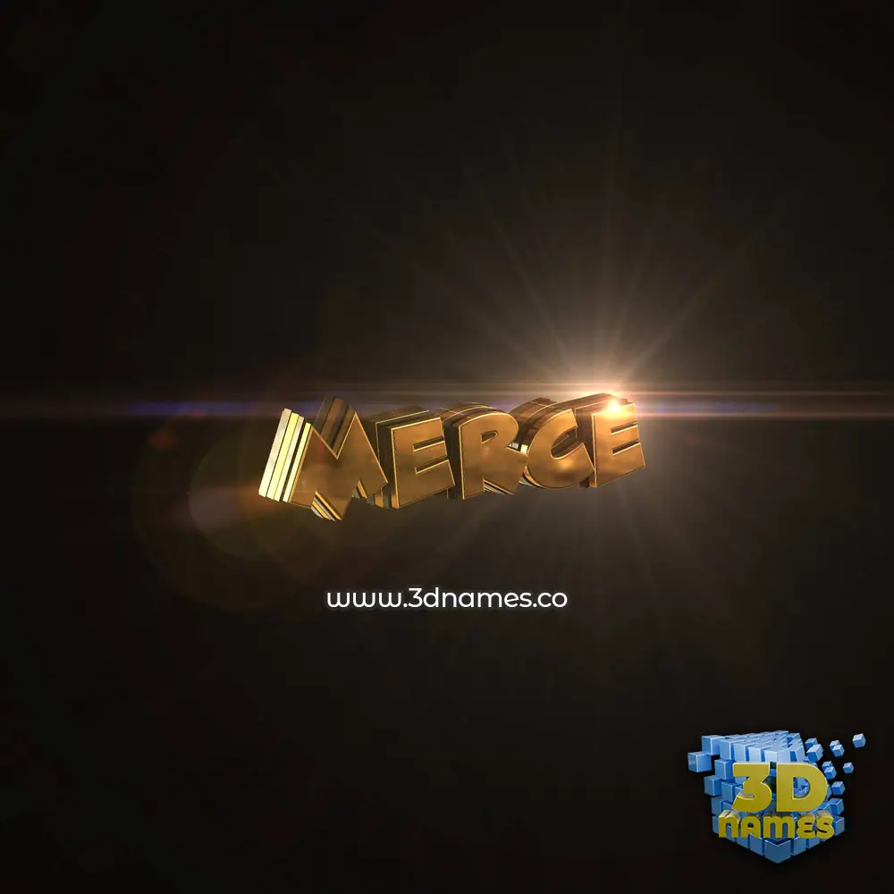 merce in Golden Sparkle style - 3D name wallpaper